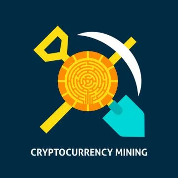 Cryptocurrency Mining Concept Ilustração Stock