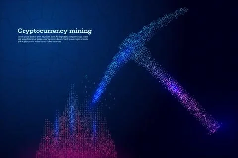 Cryptocurrency mining concept. イラスト素材