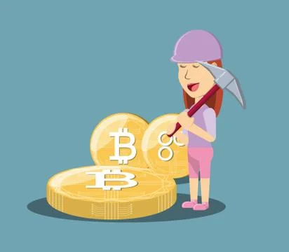 Cryptocurrency mining design Stockillustratie