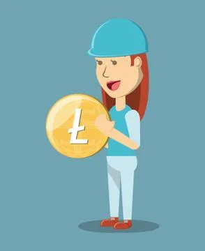 Cryptocurrency mining design 库存插图