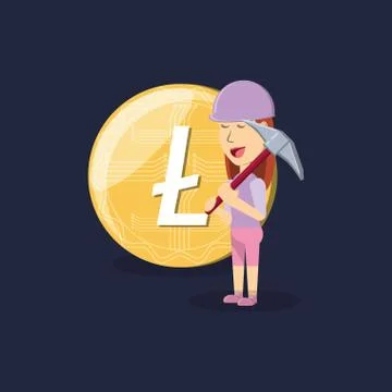 Cryptocurrency mining design Stockillustratie