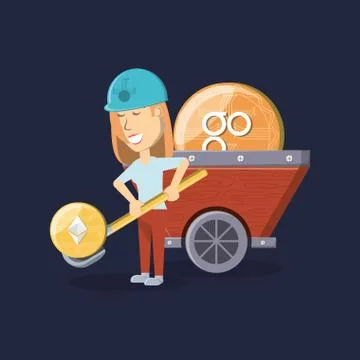 Cryptocurrency mining design Stockillustratie