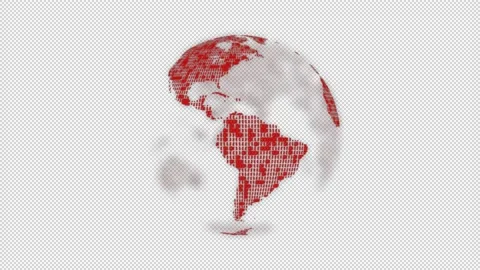 Cryptocurrency mining. Digital Earth. Alpha channel is included. Stock Footage 221832228