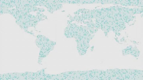 Cryptocurrency mining. Digital map of the earth. Alpha channel is included. Stock Footage 221843503