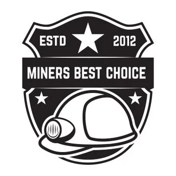 Cryptocurrency mining emblem isolated on white background. Design elements fo 스톡 일러스트