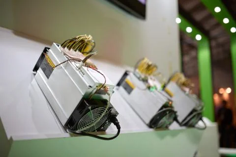 Cryptocurrency mining equipment - ASIC - application specific integrated circuit Stock-Fotos