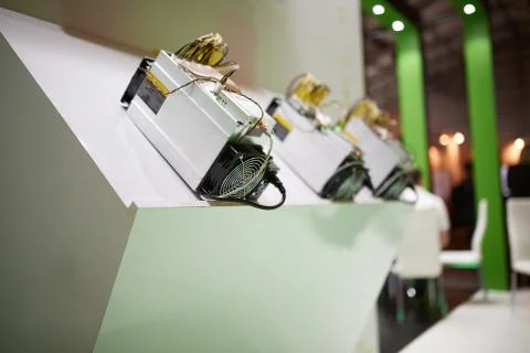 Cryptocurrency mining equipment - ASIC - application specific integrated circuit Stock-Fotos