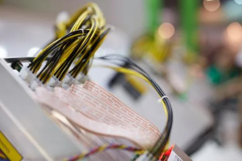 Cryptocurrency mining equipment - ASIC - application specific integrated circuit Stock-Fotos