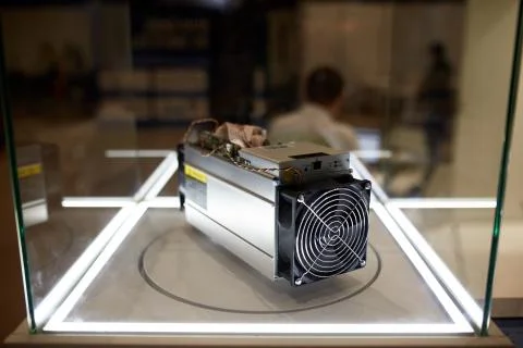 Cryptocurrency mining equipment - ASIC - application specific integrated circuit Stock-Fotos