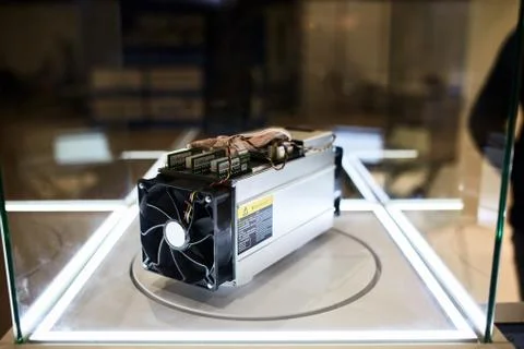 Cryptocurrency mining equipment - ASIC - application specific integrated circuit Stock-Fotos