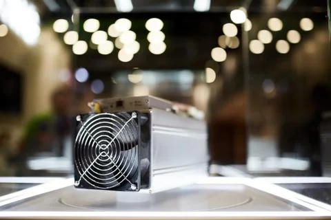 Cryptocurrency mining equipment - ASIC - application specific integrated circuit Stock-Fotos