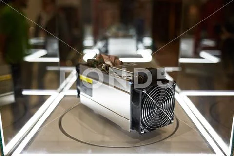 Cryptocurrency mining equipment - ASIC - application specific integrated circuit Stock Photos