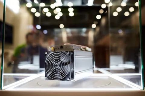 Cryptocurrency mining equipment - ASIC - application specific integrated circuit Stock-Fotos