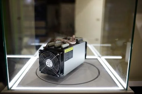 Cryptocurrency mining equipment - ASIC - application specific integrated circuit Stock-Fotos