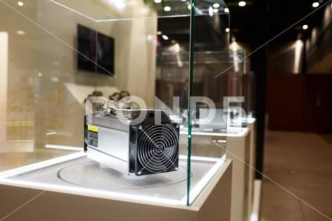 Cryptocurrency mining equipment - ASIC - application specific integrated circuit Stock Photos