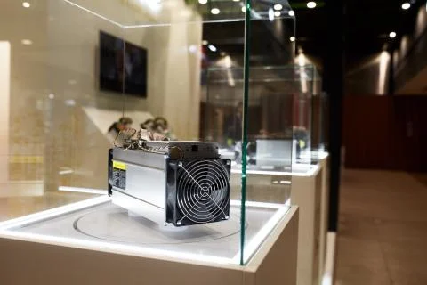 Cryptocurrency mining equipment - ASIC - application specific integrated circuit Stock-Fotos