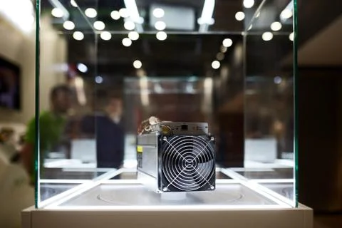 Cryptocurrency mining equipment - ASIC - application specific integrated circuit Stock-Fotos