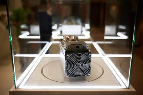 Cryptocurrency mining equipment - ASIC - application specific integrated circuit Stock-Fotos