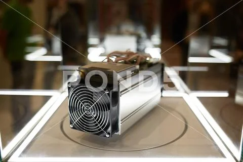Cryptocurrency mining equipment - ASIC - application specific integrated circuit Stock Photos