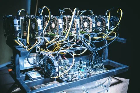 Cryptocurrency mining equipment - ASIC Stock Photos