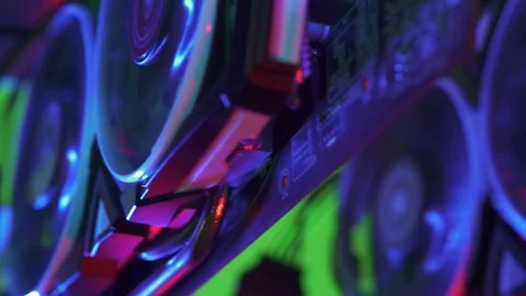 Cryptocurrency mining equipment. Stock Footage 81988661