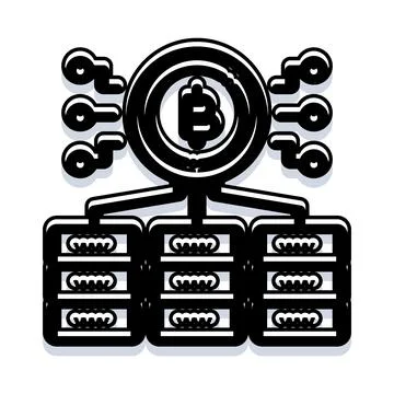 Cryptocurrency mining farm processing digital transactions 스톡 일러스트