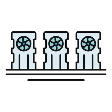 Cryptocurrency mining farm units operating at data center 库存插图