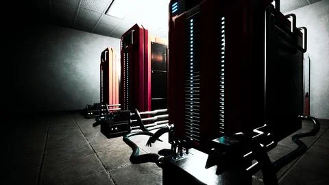 Cryptocurrency mining farm using computer graphic cards Stock Illustration