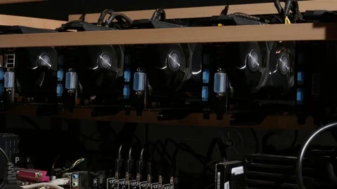 Cryptocurrency Mining Stock Footage 81599416