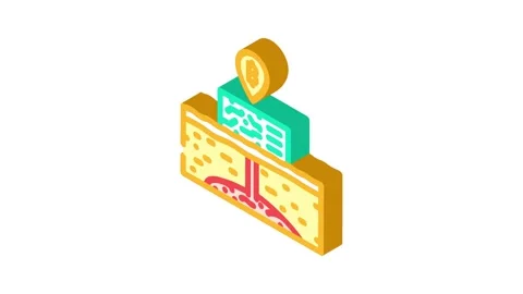 Cryptocurrency mining geothermal isometric icon animation Stock Footage 327282774