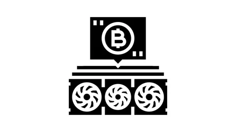 Cryptocurrency mining glyph icon animation 動画素材 326150580