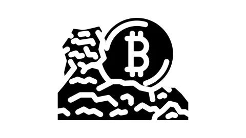 Cryptocurrency mining glyph icon animation 動画素材 326739396