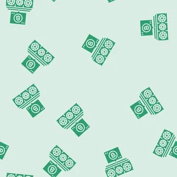 Cryptocurrency mining glyph seamless pattern Illustrazione stock