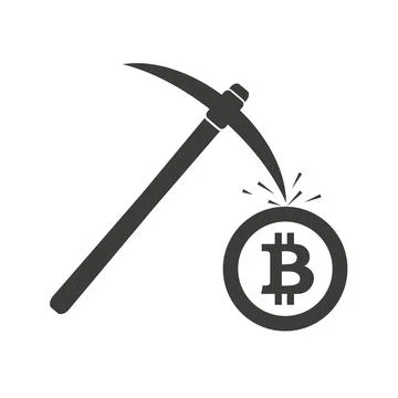 Cryptocurrency mining icon design. Vector illustration. Flat design. Stock Illustration