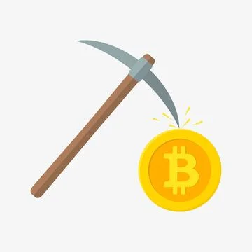 Cryptocurrency mining icon. Vector illustration. Flat design. Stock Illustration