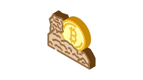 Cryptocurrency mining isometric icon animation 動画素材 327284070