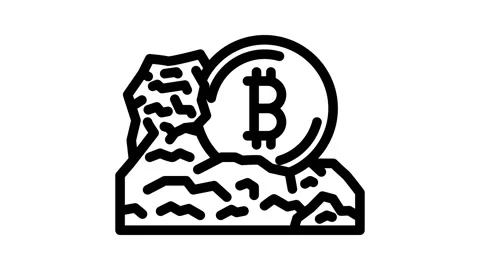 Cryptocurrency mining line icon animation 動画素材 326754804