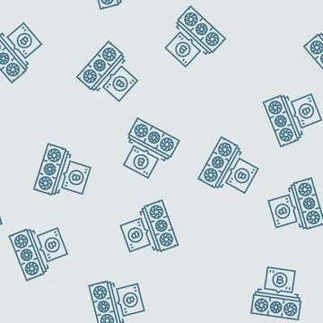 Cryptocurrency mining line seamless pattern 스톡 일러스트
