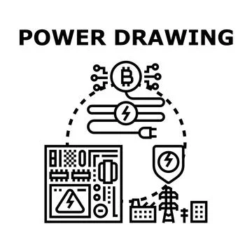 Cryptocurrency mining power consumption and energy demand 库存插图