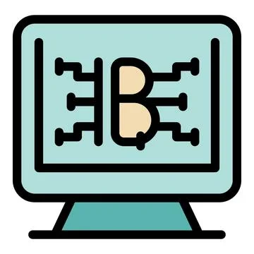Cryptocurrency mining processing on desktop computer screen Illustrazione stock