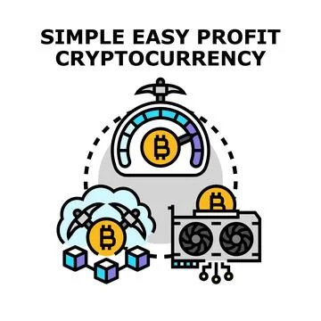 Cryptocurrency mining profit concept digital earning technology Ilustración de archivo