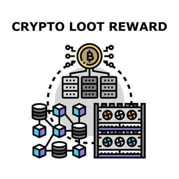Cryptocurrency mining rewarding digital blockchain investments Stock Illustration