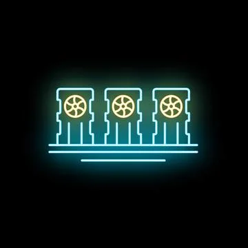 Cryptocurrency mining rig processing digital blockchain transaction Illustrazione stock