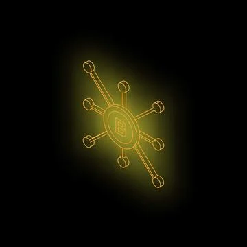 Cryptocurrency network expanding with glowing connections on dark background Stock Illustration