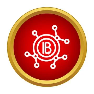 Cryptocurrency network icon with connection points Stock Illustration