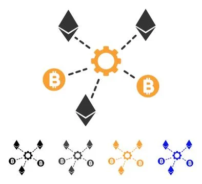 Cryptocurrency Network Nodes Vector Icon Stockillustratie