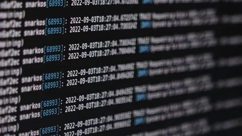 Cryptocurrency node syncs with the blockchain Stock Footage 242092423