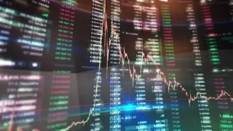 Cryptocurrency numbers trading background Stock Footage 149691535