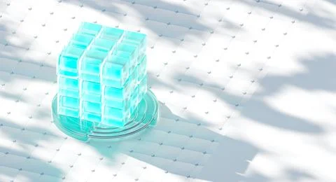 Cryptocurrency or AI concept. Abstract 3D Rendering in a modernb AD style. Bunch Stock Illustration