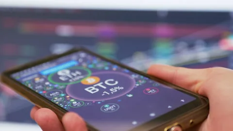 Cryptocurrency Pairs. Bubble Chart, Graph BTC, ETH. 4K. Close up Stock Footage 164254544